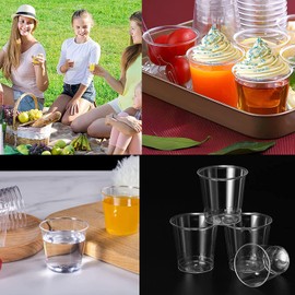 DuDuZui 50 Pack Shot Cups Plastic, 50ml-1.7oz Hard Thicked Plastic Shot Glasses, Clear Reusable Shot Glasses Great for Party, Picnic, BBQ, Wedding, Festival