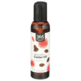 365 by Whole Foods Market, Aceite de ricino emoliente, cuidado de la piel y el cabello, 4 onzas líquidas