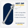3/8" x 8" (50 Pack) Galvanized Carriage Bolt Kit, Grade