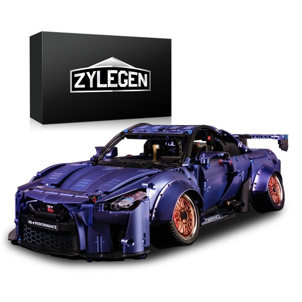 ZYLEGEN GTR Racing Car Building Set,Hypercar Model Engineering Toy,1:10 Scale Supercar, Collectible Sports Car Construction Kit for Boys, Girls,Adults Ages 14+,Gift for Motorsport Fans(2,389Pcs)
