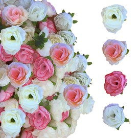 jenich 100 pieces artificial flower heads, flower heads, rose heads, art flowers, rose heads, artificial flowers, small decoration for wedding, party, decoration, DIY crafts