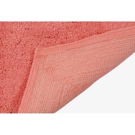Coral Color Super Absorbent and Super Soft Cotton Material Rugs for Bathroom Floor 24 in. L X 17 in. W X 0.35 in. H Size, Machine Washable | All Season Pretty Orange Shade Tufted Weave Highly Durable