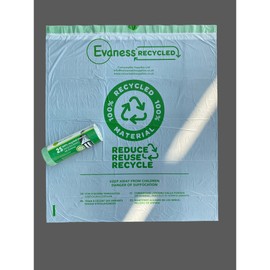 Evaness 100% Recycled Material Bin Bags with Drawstring 50L 60L - 50 bags