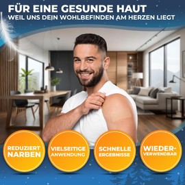 Schutzblick® Premium Scar Plasters - Skin Colour - [4 cm x 300 cm] Healing for C-Section, Surgery, Burns, Keloid, Acne, as well as Drug Free. Best Scar Patch for Visible Results