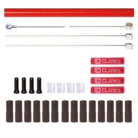 Clarks Cycle Systems Universal Stainless Steel Brake and Gear Cable Kit, Front & Rear, Red