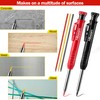 Hiboom 2 Pack Solid Carpenter Pencil with 14 Refill, Long