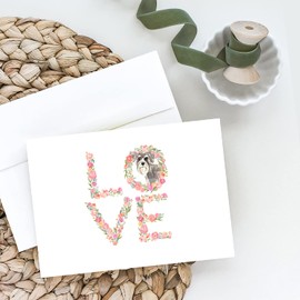 Caroline's Treasures WDK4613GCA7P Schnauzer #2 Love Greeting Cards and Envelopes Pack of 8 Blank Cards with Envelopes Whimsical A7 Size 5x7 Blank Note Cards