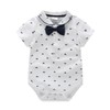 Baby Boys Gentleman Outfits Suits, Infant Short Sleeve Onesies+Bib Pants+Bow