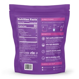 NutraOne Clear Whey Protein Powder Drink Mix, Naturally & Artificially Flavored, Clear Protein Drink, 20g of Protein, Zero Sugar (Sour Grape - 30 Servings)