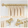 1 Inch Luxury Gold Double Curtain Rods 72-144 Inches (6