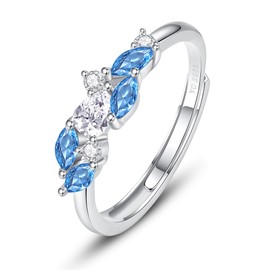 YINCHIE Women's Ring, One Size Fits Most, Blue, Ice Motif, Sparkling Ring, Popular, Gift, Stylish, Cute, Birthday, Anniversary, Wedding, Accessory, Jewelry, Gift, White Day, Mother's Day, Metal