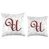 Red Heart Letter U Love Shape Cursive White Initial Name