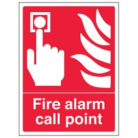 V Safety Eco-Friendly Fire Alarm Call Point 200 x 300 mm - 1mm 100% Recycled Rigid Plastic Safety Sign