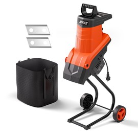 AIVOLT 15A Electric Wood Chipper Shredder Mulcher, 1.8" Max Cutting Diameter, 21:1 Reduction Ratio, 45L Collection Bag, Portable Yard Shredder for Mulching, Composting & Garden Cleanup