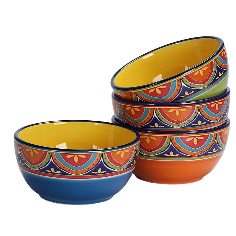Bico Tunisian Cereal Bowls Set of 4, 26 oz Deep