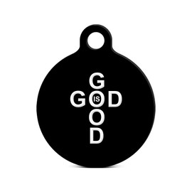 fagraphix God is Good Round Keychain with Tab Engraved Faith Jesus Black