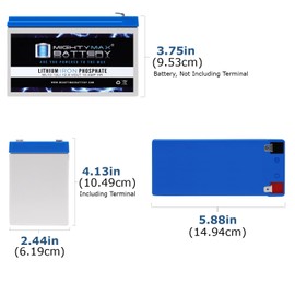 Mighty Max Battery Mighty Max Battery ML10-12LI - 12 Volt 10 AH Deep Cycle Lithium Iron Phosphate (LiFePO4) Rechargeable and Maintenance Free Battery