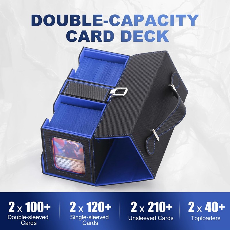 Stepane Portable Trading Card Storage Box, 3 In 1 Card
