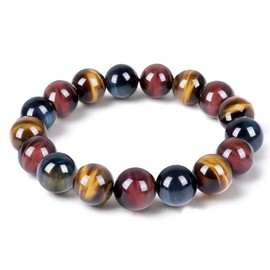 Enjoy Risingsun Tiger Eye Bracelet,Relax Anxiety Crystal Beaded Triple Protection Jewelry Bead Stone Chakra Gemstones Bracelets for women men