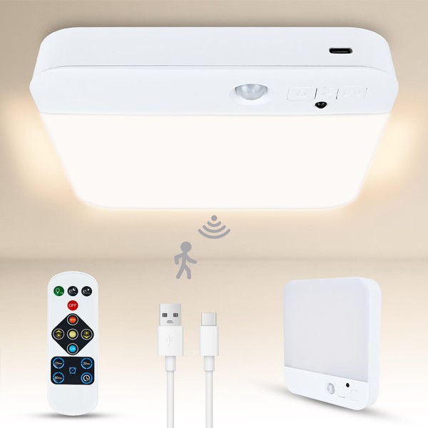 ADKYSL Motion Sensor Ceiling Light - Wireless Lights for Ceiling,