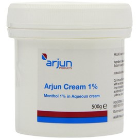 Arjun 1% Menthol Aqueous Cream 500g, white
