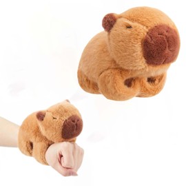 JRYGAC Capybara Snap Bracelet Children, Simulation Capybara Plush Toy, Soft Plush Toy, Capybara Cuddly Toy, Snap Bracelet, Gift for Children and Friends (19 cm)