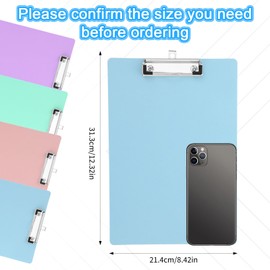 20 Pack Portable Clipboards Bulk, 8.4” × 12.4” Colored Clipboard with Low Profile Clip Plastic Clipboard for Standard A4 Letter Size Office School Classroom Outdoor Supplies, 4 Colors