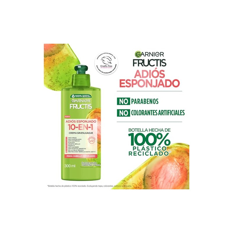 Garnier Fructis Adiós Esponjado Crema 10en1 Anrifrizz 300 ml