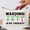 FZkuozougedd Lustige Mahjong-Make-up-Tasche – 4 Stück Glücksmahjong-Fliesen, Geschenke, Reise-Kulturbeutel, Reißverschluss,