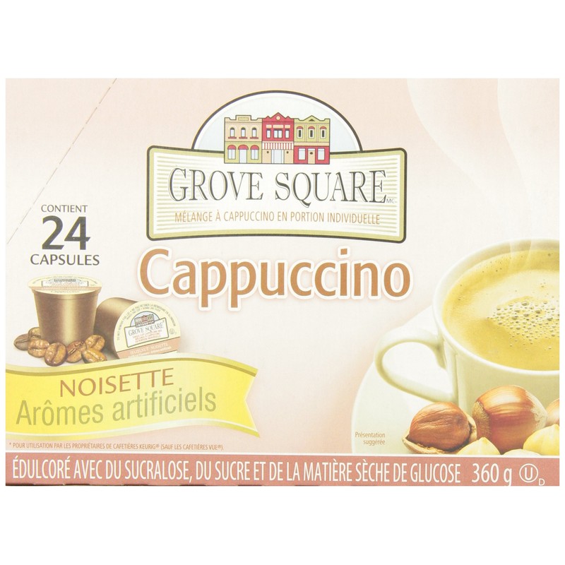 Grove Square Cappuccino Mix, Hazelnut, 24 Single Serve Cups