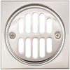 Westbrass R313-05 Square Brass Shower Tile with Round Strainer Grid