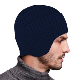 VIAUMBR Winter Hat Men's Hat Knitted Hat Headwear Hat Women's Winter Unisex Warm Thick Ski Hat, 19 dark blue.