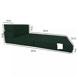 Danfuton Lounger Folding Foam Mattresses, Portable Sleepover Bed, 6 x 32 x 80, Hunter