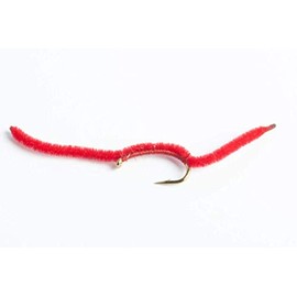 Blue Wing Olive San Juan Worm Wet Fly, 6-Pack (Red, 10)