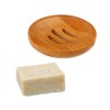 2Pcs Natural Wooden Bamboo Soap Dish Round Storage Holder for