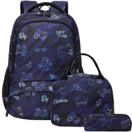 School Rucksack Bag for Teenage Boys Bookbags Kids' Backpack & Lunch Boxes Waterproof Nylon Rucksack Casual Daypack