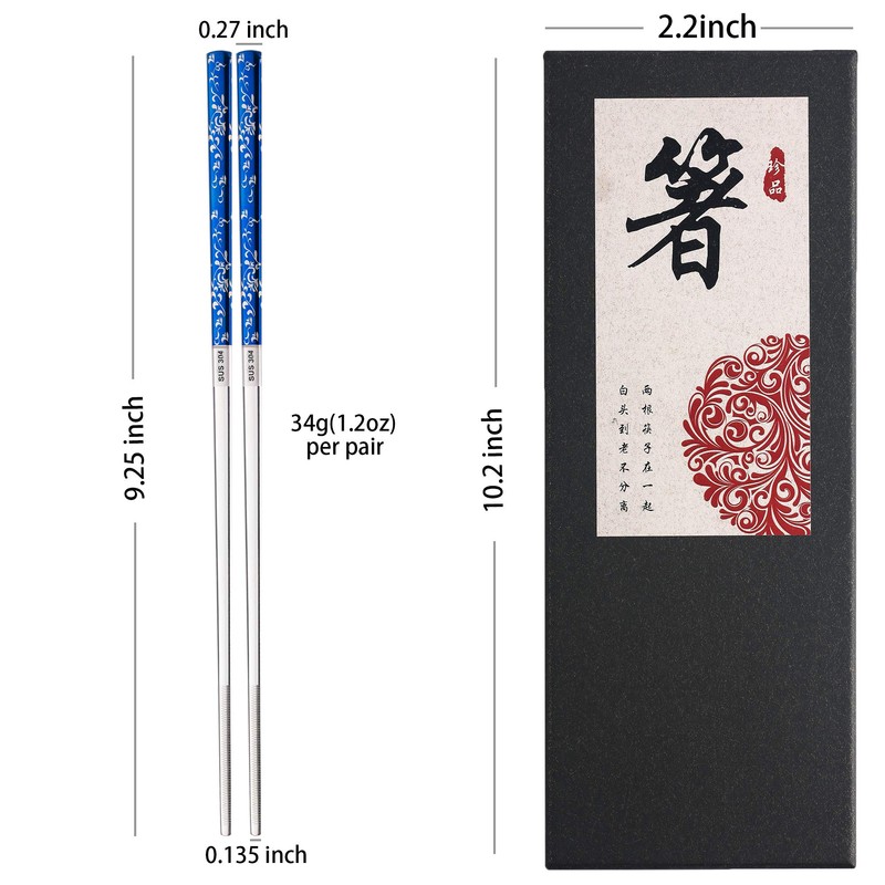 Titanium Plated Chopstick Stainless Steel Chopsticks Metal Chopsticks Reusable Dishwasher