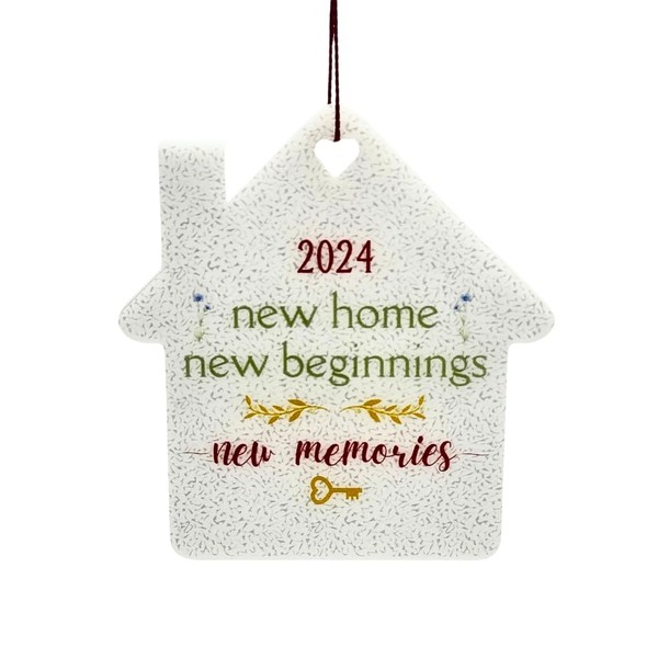 2024 New Home Christmas Tree Ornament – Elegant House-Shaped Acrylic