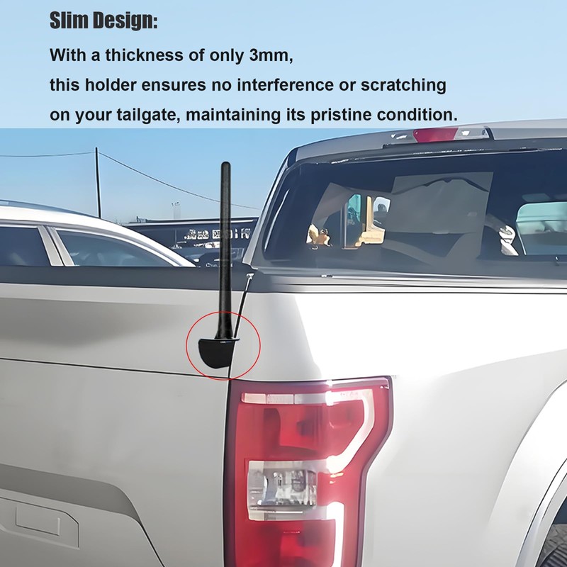 DarSeity F150 Tailgate CB Antenna Holder, Whip Flag Antenna Mounting