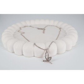 HOILY’S Halskette Damen Schmetterling Anhänger mit Kristall Weiß in 925 Sterling Silber