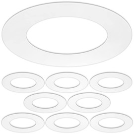 Lighting Labs 8 Pack Gloss White Goof Trim Ring for 4 Inch Recessed Can Lighting Down Light, Outer Diameter 6.7 inches, Inner Diameter 4.2 Inches