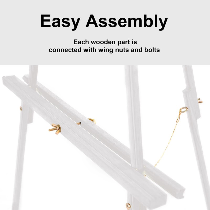 Falling in Art 65" A-Frame Tripod Easel Stand, Wooden Display
