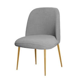 Eco-Ancheng Upholstered Side Dining Chair Cover - Curved Back, Mid Century Modern Accent, Armless for Kitchen Living Room, 1PCS
