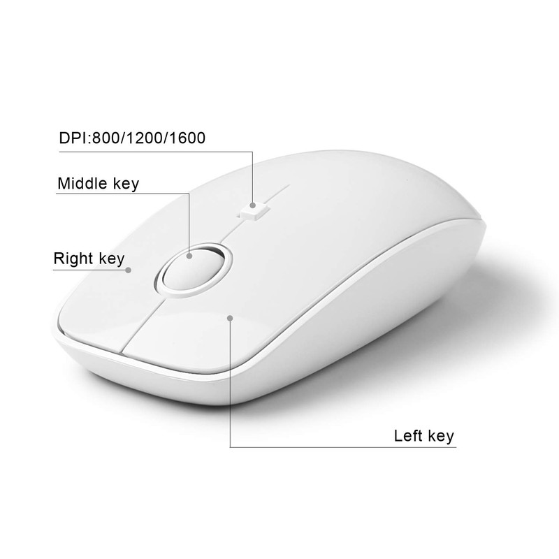 FOPETT Wireless Keyboard and Mouse Combo, 104 Keys Full-Sized 2.4