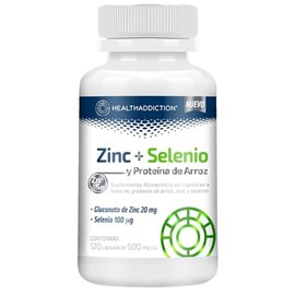HEALTHADDICTION - Zinc + Selenio MAX - Suplemento Alimenticio con Minerales Esenciales - Apoyo Nutricional Diario - Cápsulas de 400 mg - Libre de Aditivos Artificiales (120 Cápsulas 500mg)