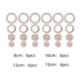 Naisfei 24 Pcs Bird Anti-Collision Window Decals,Circle Window Clings , Anti-Collision Window Decals to Save Birds from Window Collisions, Suncatcher Sticker, for Prevent Birds from Hitting Windows.