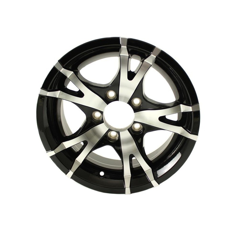 14 x 5.5 Sendel T07 Black Machined Aluminum Trailer Wheel