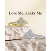 Gemtailor 1.3ct Four Leaf Clover Moissanite Lucky Ring for Women(Gold