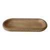 dwellington Wooden Farmhouse Decorative Tray, 11.8in Rustic Beaded Tray for