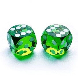 Bescon Professional Precision Dice Round Corner 9/16" (14.3mm) with Random Serial Number, Precision Cut Dice 14.3MM Gem Green, 2pcs Set